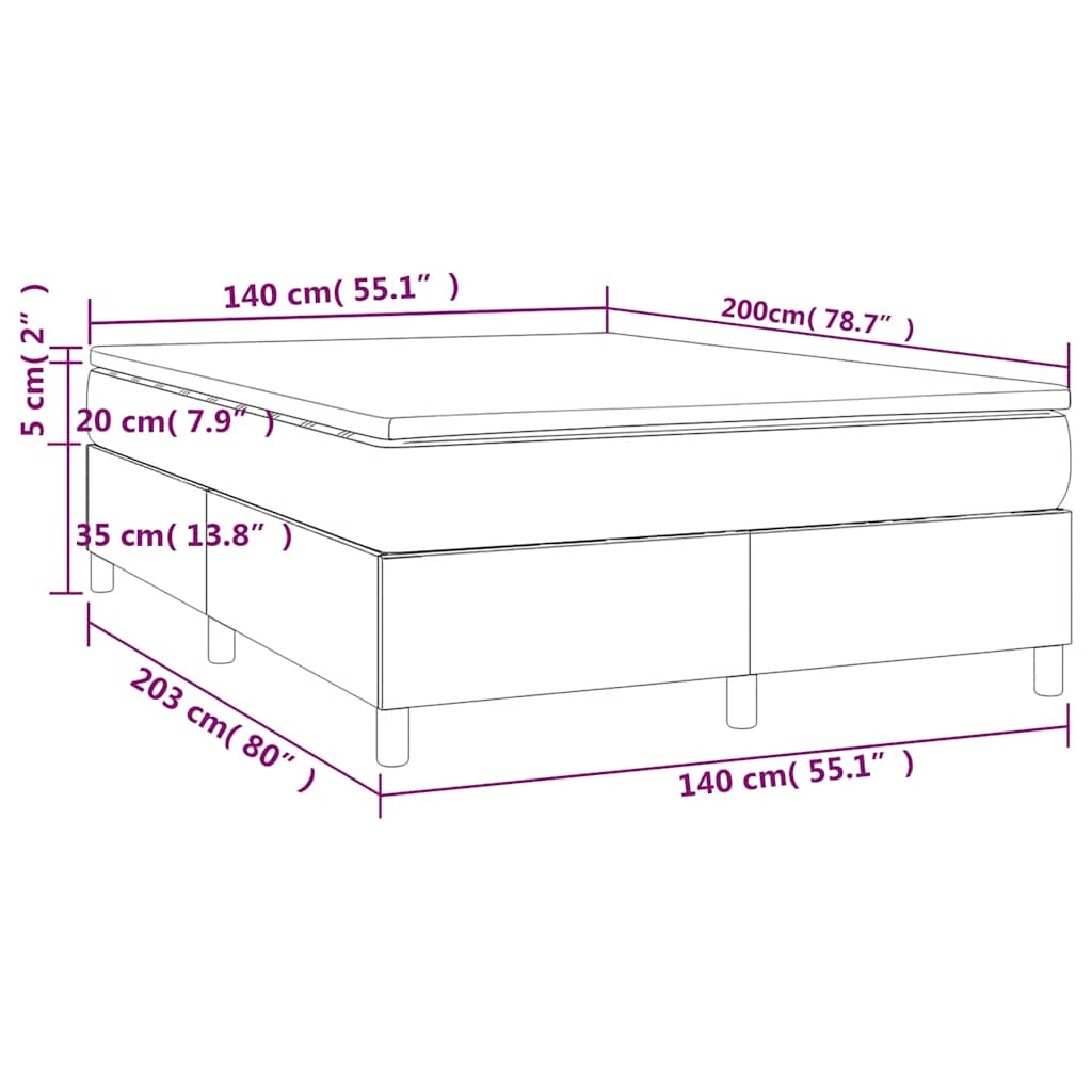 Boxspringbett mit Matratze Dunkelgrün 140x200 cm Samt