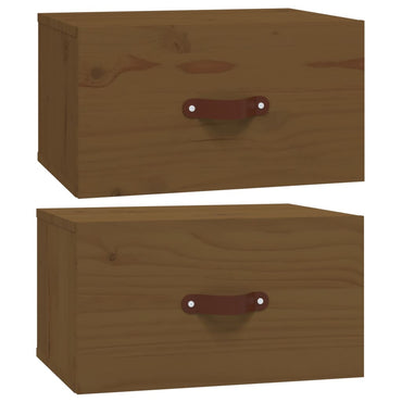 vidaXL Wand-Nachttische 2 Stk. Honigbraun 40x29,5x22 cm