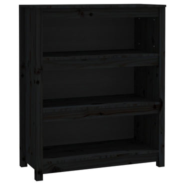 vidaXL Bücherregal Schwarz 80x35x97 cm Massivholz Kiefer