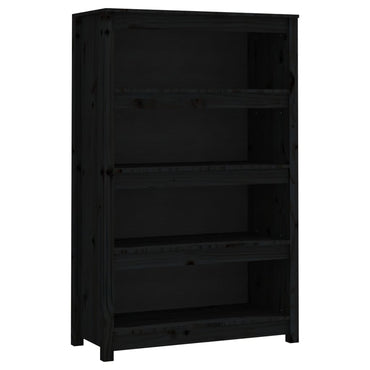 vidaXL Bücherregal Schwarz 80x35x126 cm Massivholz Kiefer