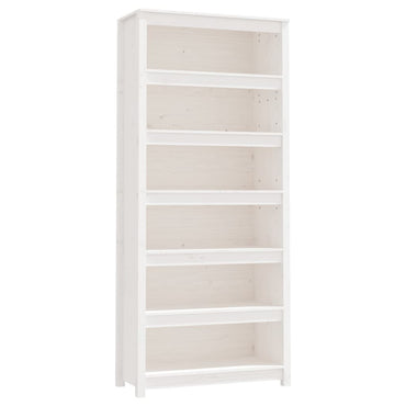 vidaXL Bücherregal Weiß 80x35x183 cm Massivholz Kiefer