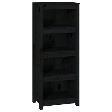 vidaXL Bücherregal Schwarz 50x35x125,5 cm Massivholz Kiefer