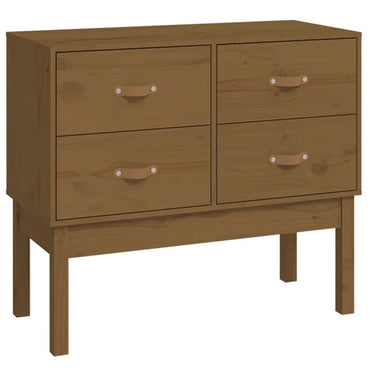 vidaXL Console en bois de pin massif marron miel 90x40x78 cm