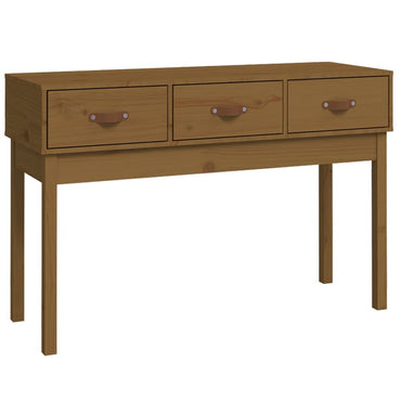vidaXL Table console marron miel 114x40x75 cm Bois de pin massif