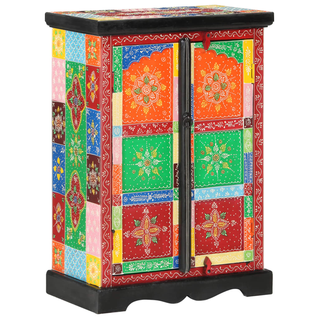 vidaXL Buffet peint à la main avec portes 53x30x75 cm Bois de manguier massif