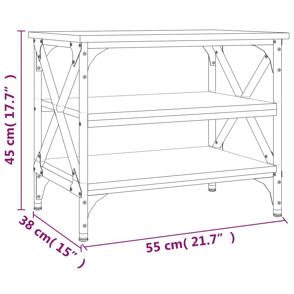 vidaXL Beistelltisch Braun Eichen-Optik 55x38x45 cm Holzwerkstoff