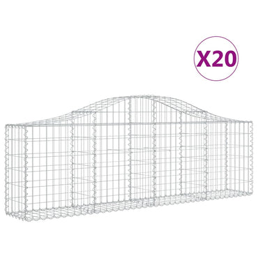 vidaXL Gabionen mit Hochbogen 20 Stk. 200x30x60/80 cm Verzinktes Eisen