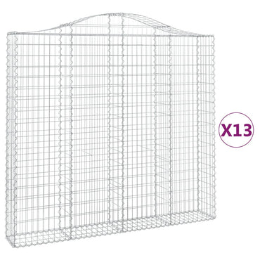 vidaXL Gabionen mit Hochbogen 13Stk. 200x30x180/200cm Verzinktes Eisen