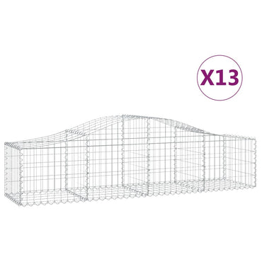 vidaXL Gabions avec arche 13 pcs. 200x50x40/60 cm Fer galvanisé