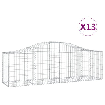 vidaXL Gabbions avec arche surélevée 13 pcs 200x50x60/80 cm Fer galvanisé