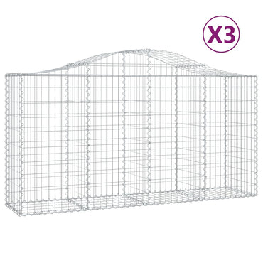 vidaXL Gabions avec arche 3 pces 200x50x100/120 cm Fer galvanisé