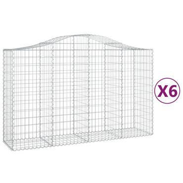 vidaXL Gabions avec arche 6 pcs 200x50x120/140cm Fer galvanisé