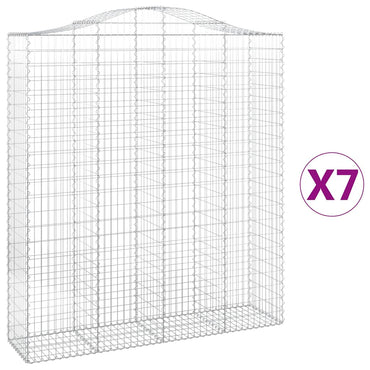 vidaXL Gabions avec arche 7 pcs 200x50x220/240 cm Fer galvanisé