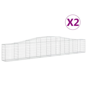 vidaXL Gabions avec arche haute 2 pcs. 400x30x60/80 cm Fer galvanisé