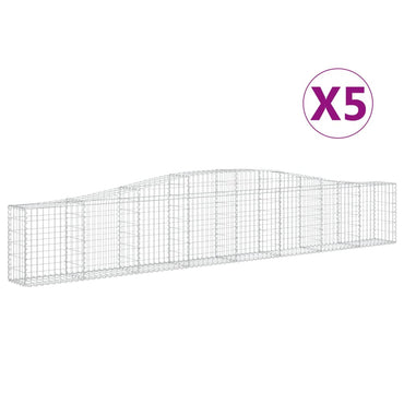 vidaXL Gabions avec arche 5 pcs 400x30x60/80 cm Fer galvanisé