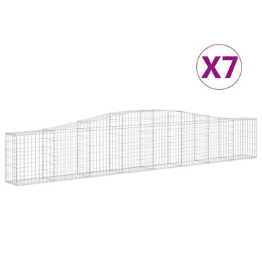 vidaXL Gabions à arc surélevé 7 pcs 400x30x60/80 cm Fer galvanisé