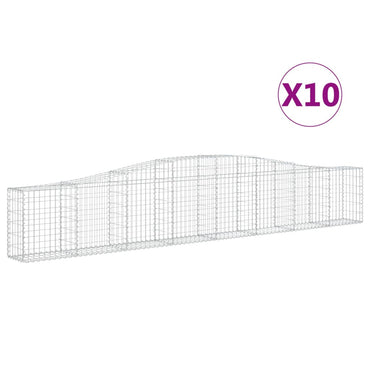 vidaXL Gabions à arche surélevée 10 pcs 400x30x60/80 cm Fer galvanisé