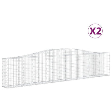 vidaXL Gabions avec arche 2 pcs 400x30x80/100 cm Fer galvanisé