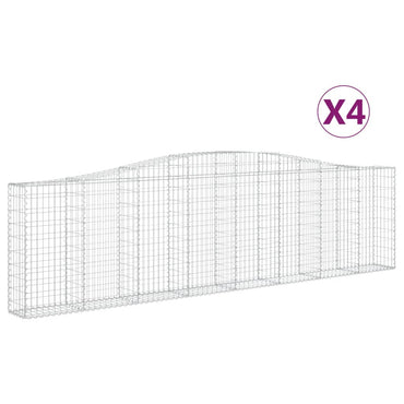 vidaXL Gabions avec arche haute 4 pcs 400x30x100/120 cm Fer galvanisé
