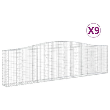 vidaXL Gabions avec arche 9 pcs 400x30x100/120cm Fer galvanisé