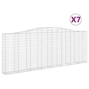 vidaXL Gabions avec arche 7 pcs 400x30x140/160cm Fer galvanisé