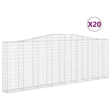 vidaXL Gabionen mit Hochbogen 20Stk. 400x30x140/160cm Verzinktes Eisen