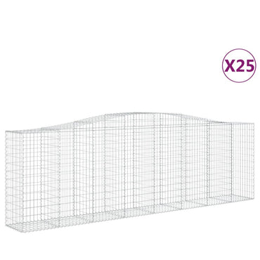 vidaXL Gabions à arche surélevée 25 pcs 400x50x120/140cm Fer galvanisé