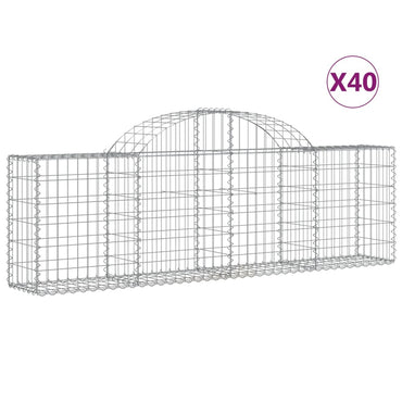 vidaXL Gabions avec arche 40 pcs 200x30x60/80 cm Fer galvanisé