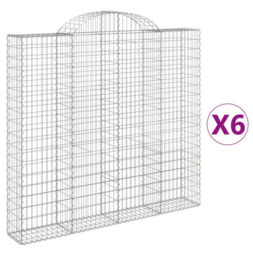 vidaXL Gabionen mit Hochbogen 6 Stk. 200x30x180/200cm Verzinktes Eisen