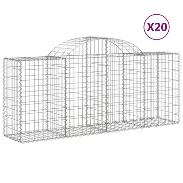 vidaXL Gabions avec arche haute 20 pcs 200x50x80/100cm Fer galvanisé
