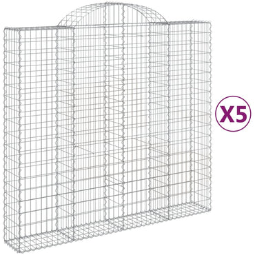 vidaXL Gabions avec arche 5 pcs 200x50x180/200 cm Fer galvanisé