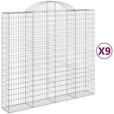 vidaXL Gabions avec arche haute 9 pcs 200x50x180/200 cm Fer galvanisé