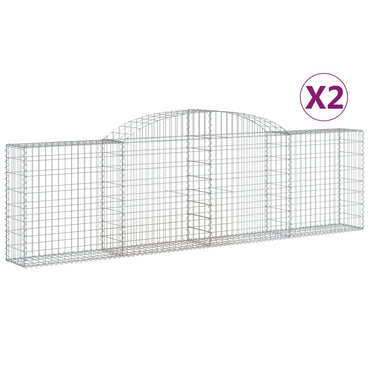 vidaXL Gabions avec arche 2 pcs 300x30x80/100 cm Fer galvanisé