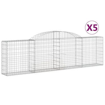 vidaXL Gabions avec arche 5 pcs 300x30x80/100 cm Fer galvanisé