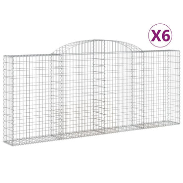 vidaXL Gabions avec arche 6 pcs 300x30x120/140 cm Fer galvanisé