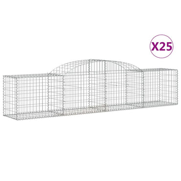 vidaXL Gabions avec arche 25 pcs 300x50x60/80 cm Fer galvanisé