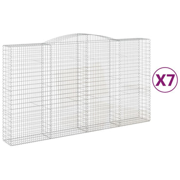 vidaXL Gabions avec arche 7 pcs 400x50x220/240 cm Fer galvanisé