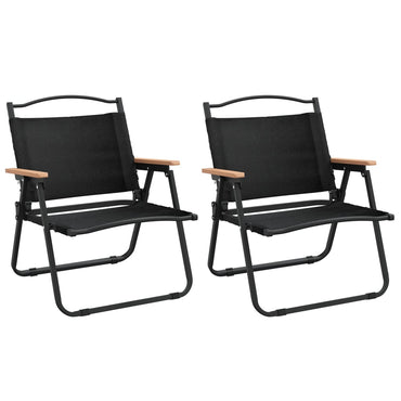 vidaXL Chaises de camping 2 pcs Noir 54x43x59 cm Tissu Oxford