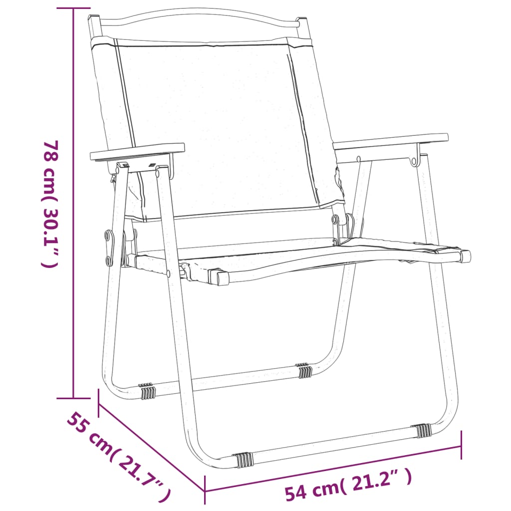 vidaXL Chaises de camping 2 pcs Vert 54x55x78 cm Tissu Oxford