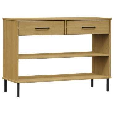 vidaXL Console OSLO avec pieds en métal Marron Bois de pin massif
