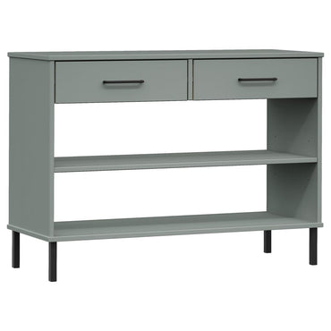 vidaXL Console OSLO avec pieds en métal Gris Bois de pin massif