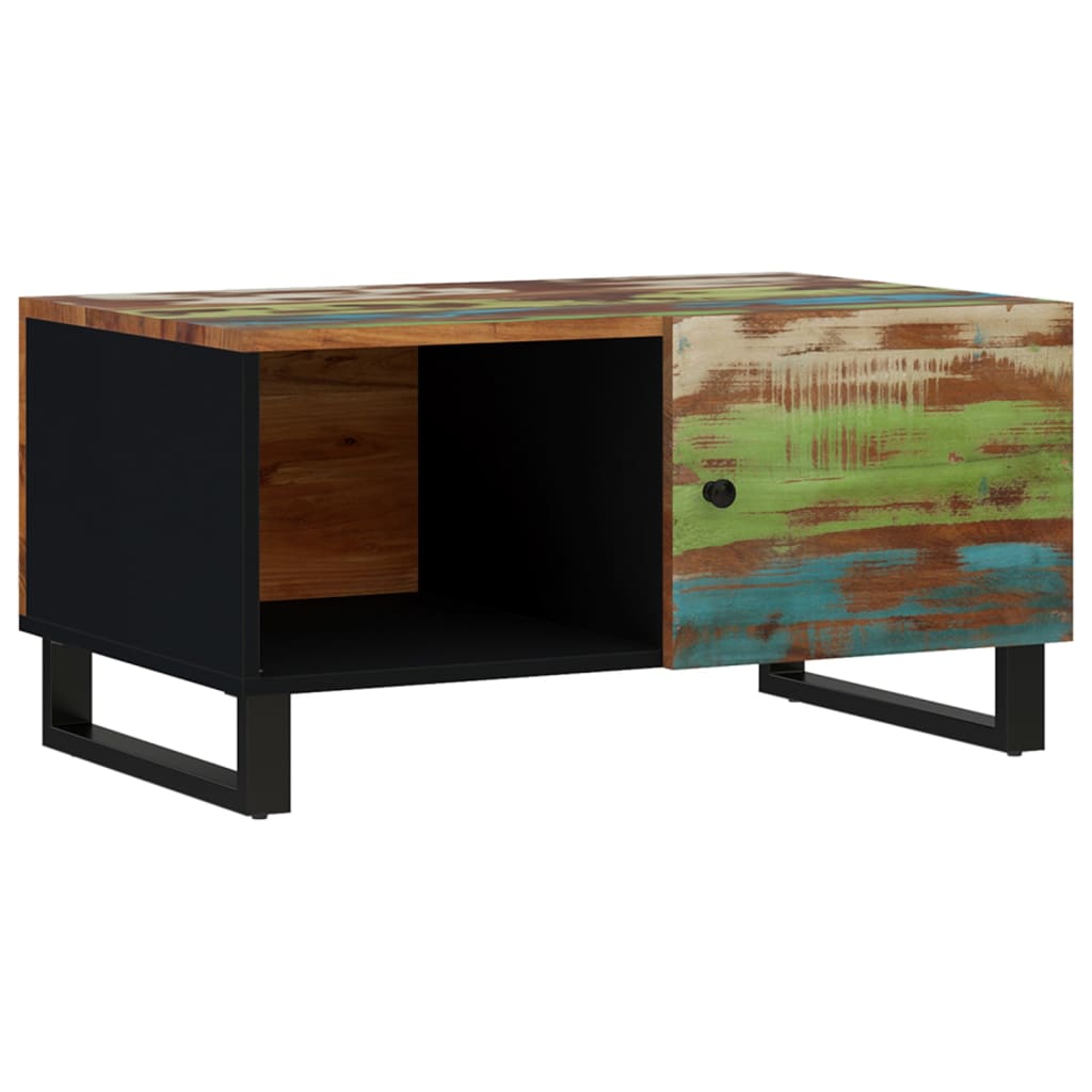 vidaXL Table basse 80x50x40 cm en bois de récupération massif et bois d'ingénierie
