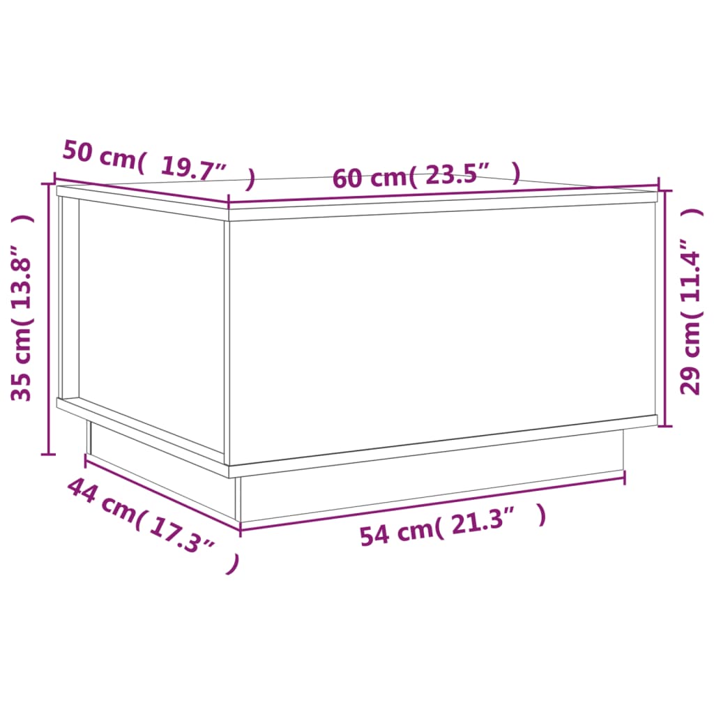 vidaXL Couchtisch Honigbraun 60x50x35 cm Massivholz Kiefer