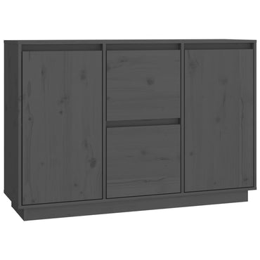 vidaXL Buffet bas gris 111x34x75 cm Bois de pin massif