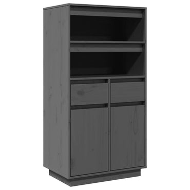 vidaXL Highboard gris 60x40x116,5 cm pin massif