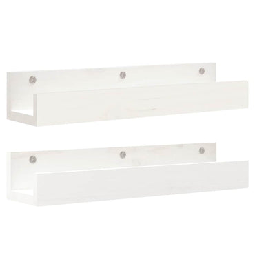 vidaXL Wandregale 2 Stk. Weiß 50x12x9 cm Massivholz Kiefer