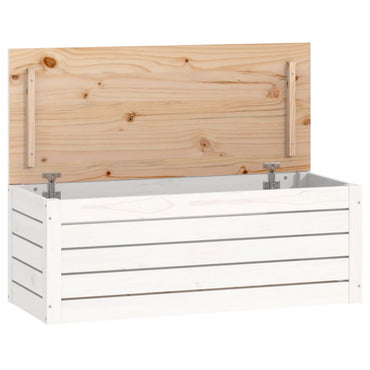 vidaXL Truhe Weiß 89x36,5x33 cm Massivholz Kiefer