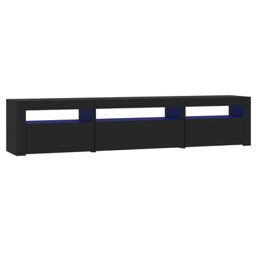 Meuble TV vidaXL avec lumières LED Noir 195x35x40 cm