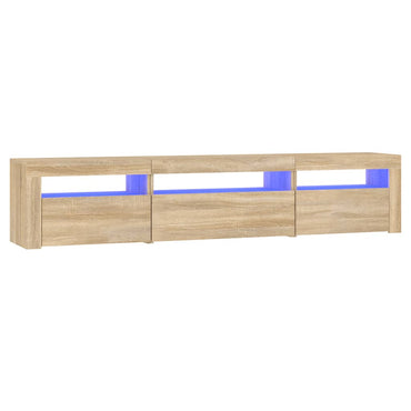 Meuble TV vidaXL avec lumières LED chêne Sonoma 195x35x40 cm