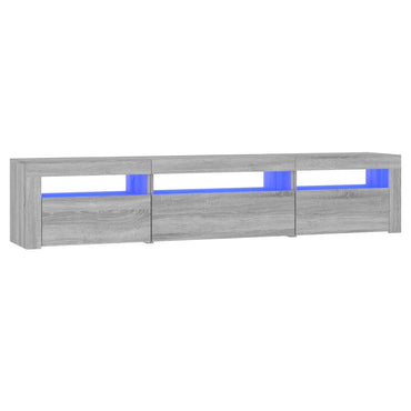Meuble TV vidaXL avec lumières LED gris Sonoma 195x35x40 cm